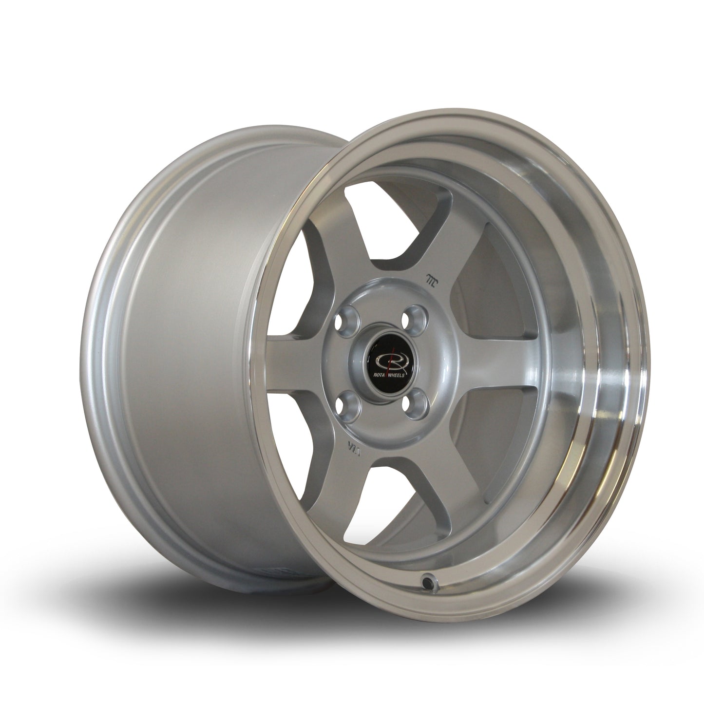 Rota Grid-V Alloy Wheels - 15x9 | 4x100 | ET0 | Silver/Polished Lip