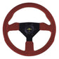Personal Grinta Red Suede Steering Wheel 330mm with Yellow Stitching and Black Spokes