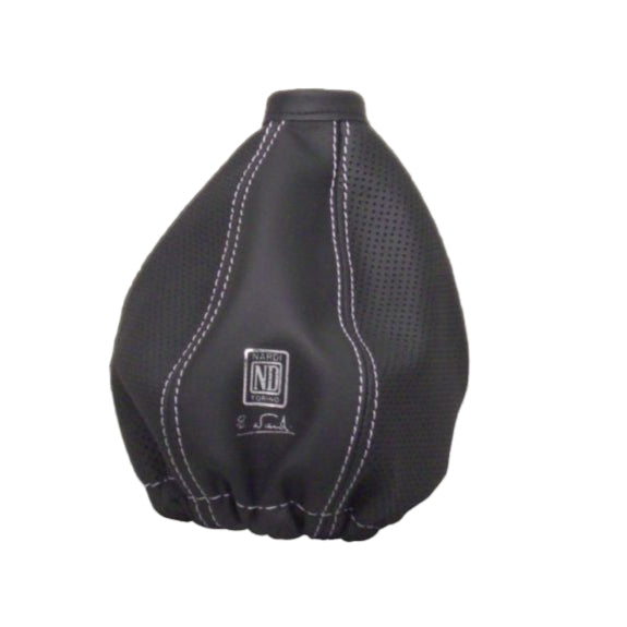 Nardi Leather Gear Gaiter - Black Smooth and Black Perforated Leather and Silver Stitching