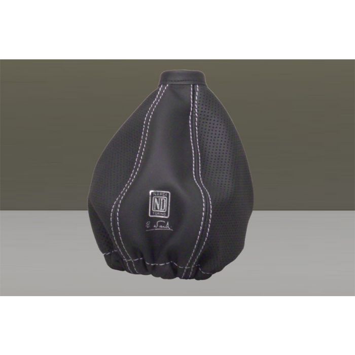 Nardi Leather Gear Gaiter - Black Smooth and Black Perforated Leather and Silver Stitching
