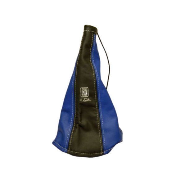 Nardi Leather Handbrake Gaiter - Black and Blue Leather