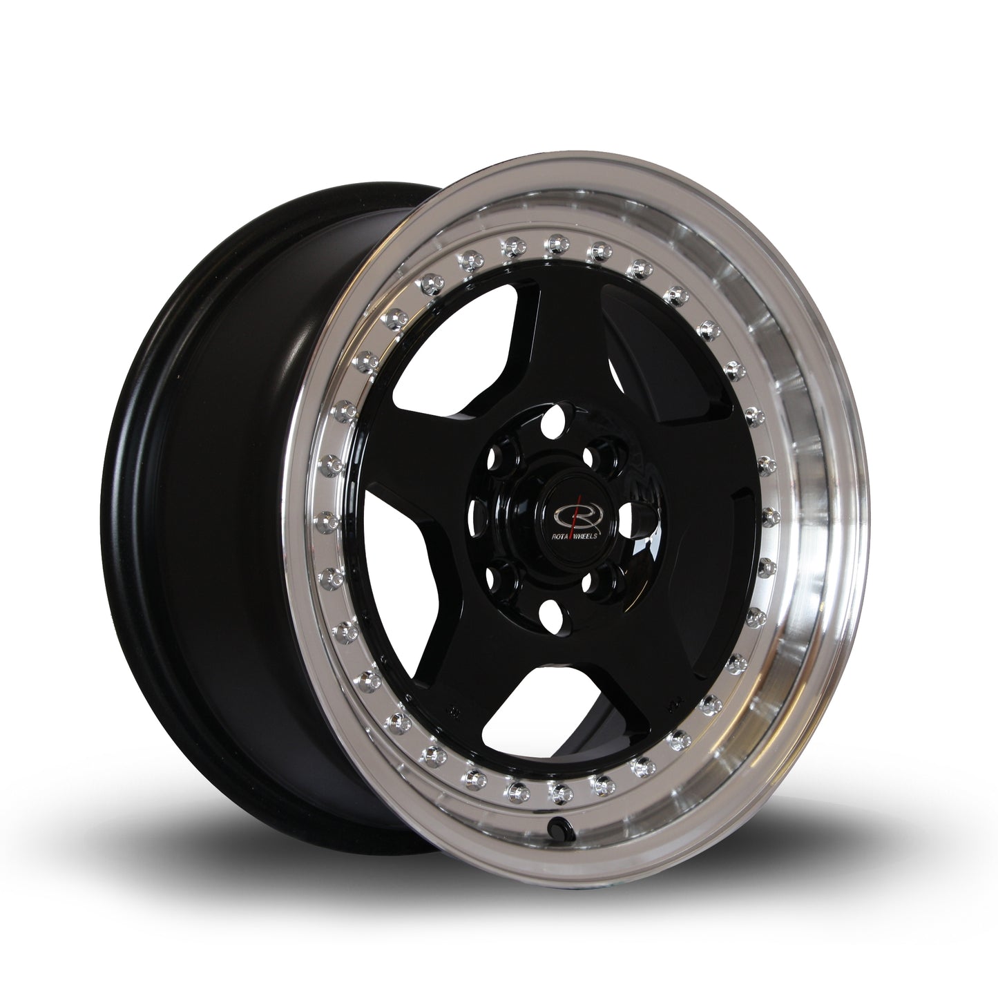 Rota Kyusha Alloy Wheels - 15x7 | 4x100 | ET38 | Black/Polished Lip