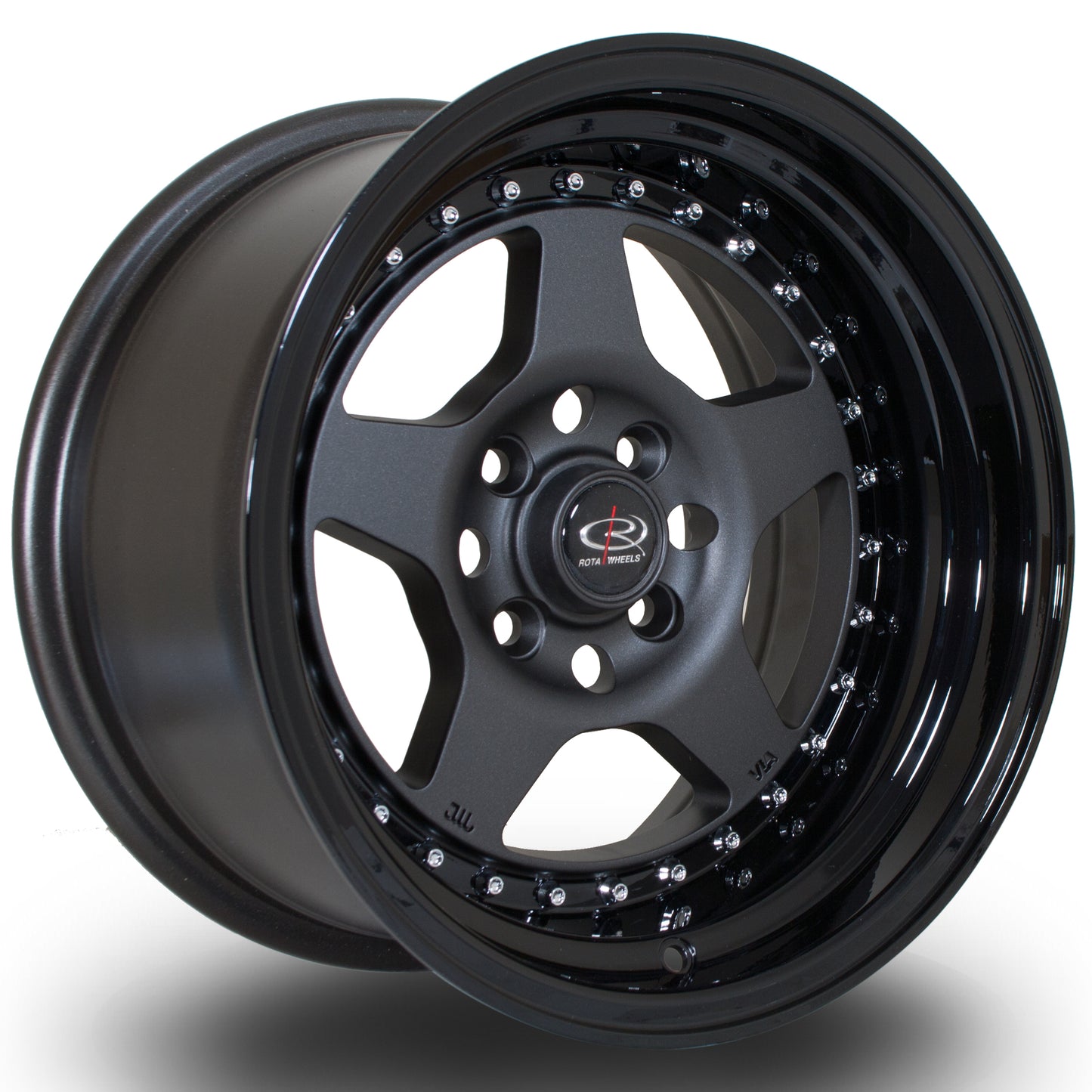 Rota Kyusha Alloy Wheels - 15x8 | 4x114 | ET0 | Flat Gunmetal/Gloss Black Lip