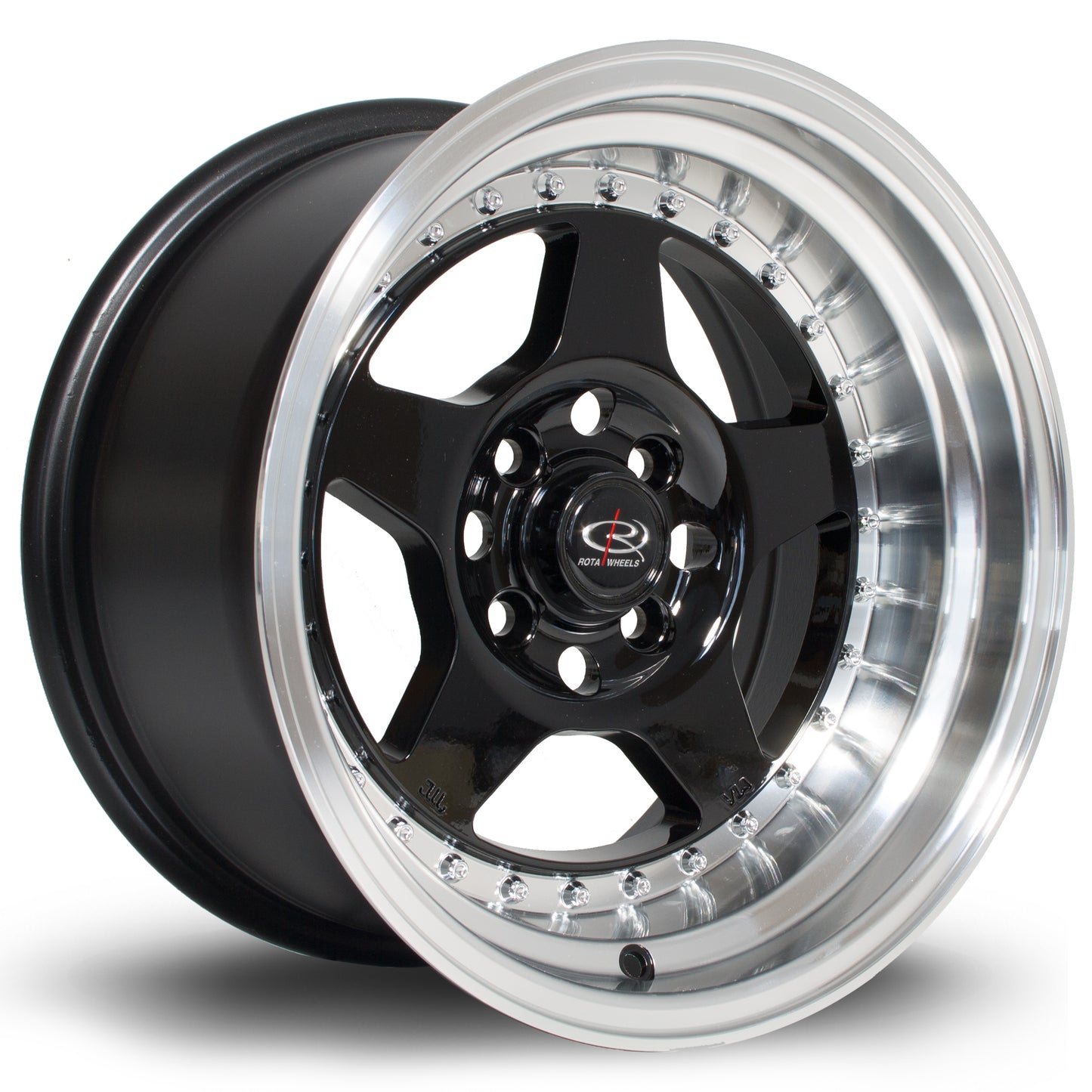 Rota Kyusha Alloy Wheels - 15x8 | 4x114 | ET0 | Black/Polished Lip