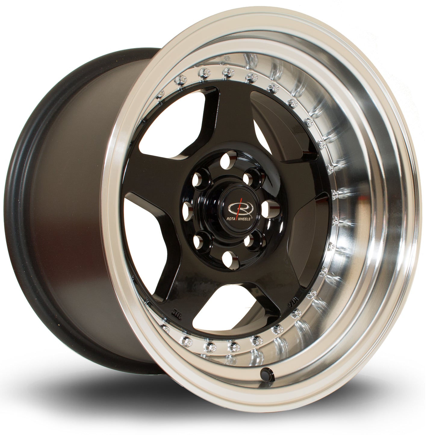 Rota Kyusha Alloy Wheels - 15x9 | 4x114 | ET0 | Black/Polished Lip
