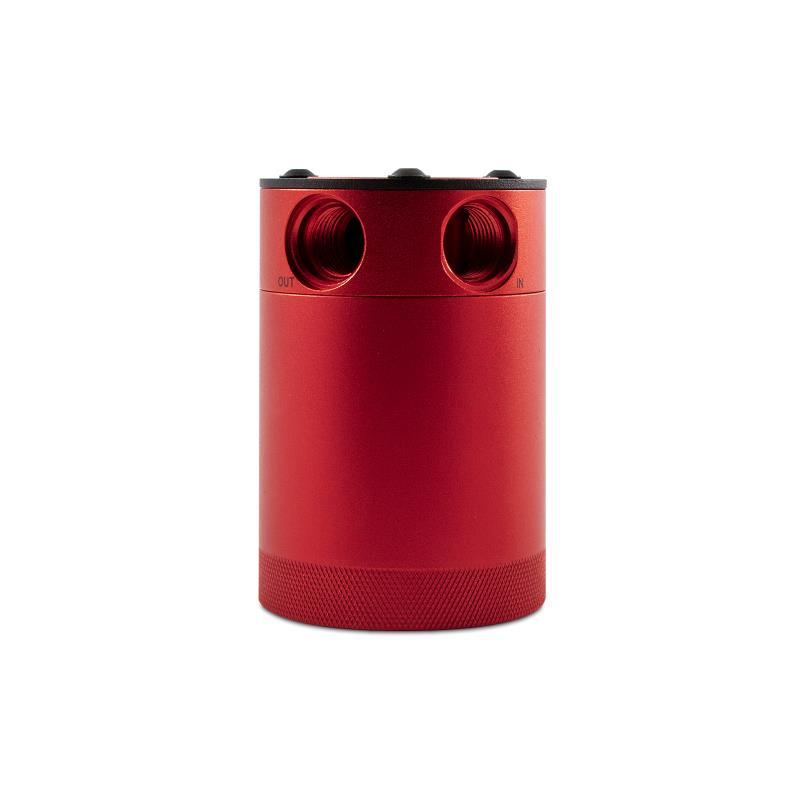 Mishimoto Universal Compact Baffled Oil Catch Can Kit 2-Port (Red)