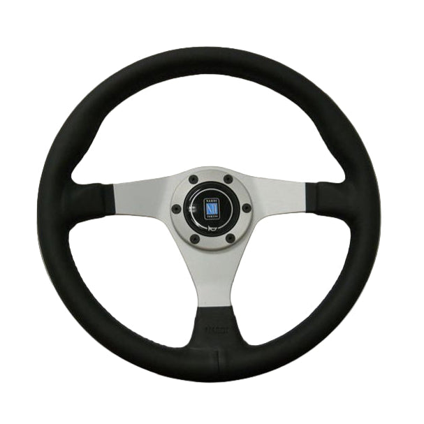 Nardi Gara Leather Steering Wheel 350mm with Black Stitching and Satin Spokes