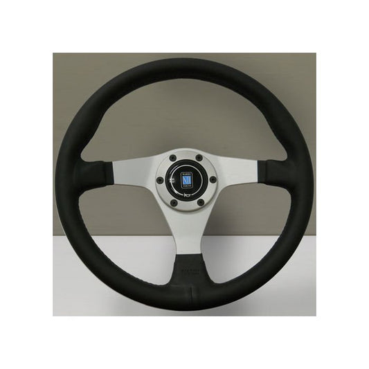 Nardi Gara Leather Steering Wheel 350mm with Black Stitching and Satin Spokes
