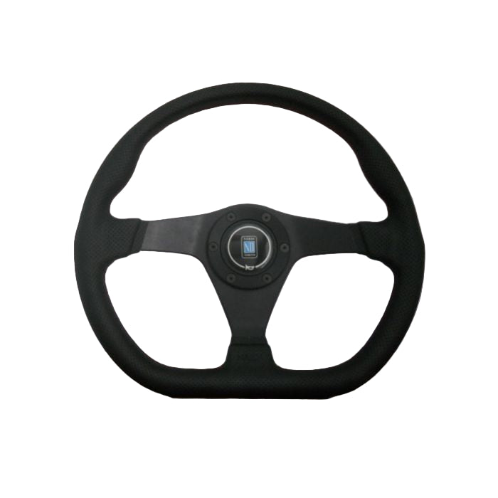 Nardi Gara Sport Leather Steering Wheel 350mm with Red Stitching and Black Spokes