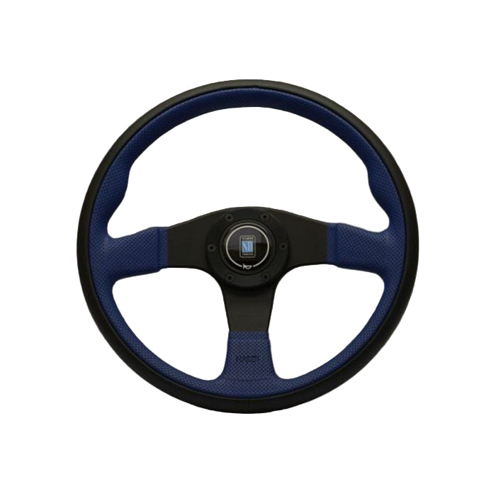 Nardi Twin Line Black Leather/Blue Perforated Leather Steering Wheel 350mm with Black Spokes