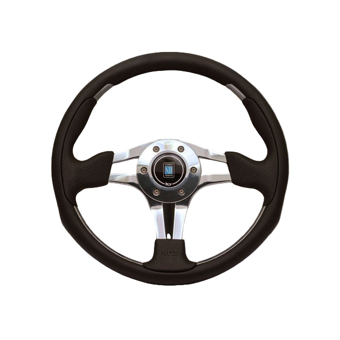 Nardi ND4 Perforated Leather Steering Wheel 350mm with Polished Spokes