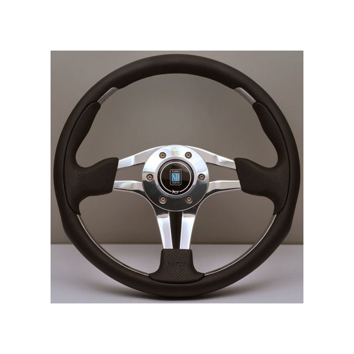 Nardi ND4 Perforated Leather Steering Wheel 350mm with Polished Spokes
