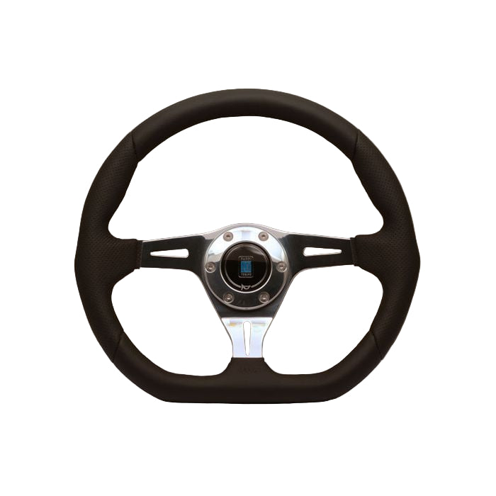 Nardi Kallista Leather/Perforated Leather Steering Wheel 350mm with Polished Spokes