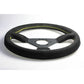 Personal Grinta Suede Steering Wheel 350mm with Yellow Stitching and Black Spokes