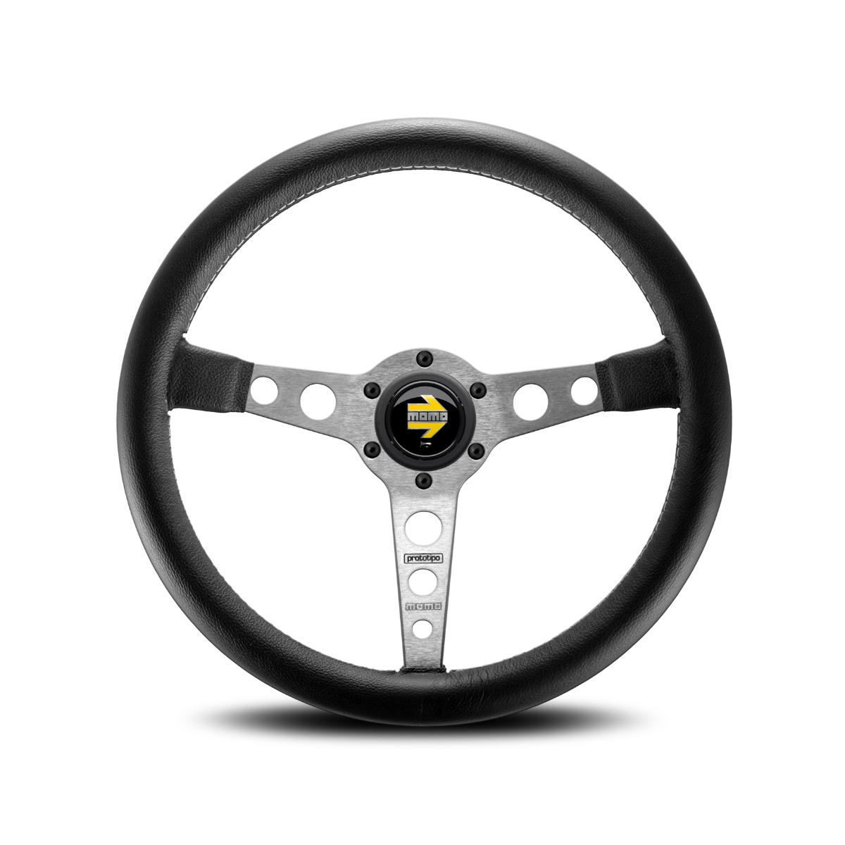 MOMO Prototipo Steering Wheel - Silver/Black 350mm