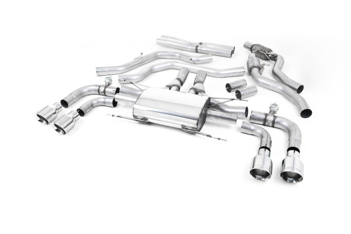 Milltek Cat Back Valved Exhaust Polished for Alfa Romeo Giulia Quadrifoglio