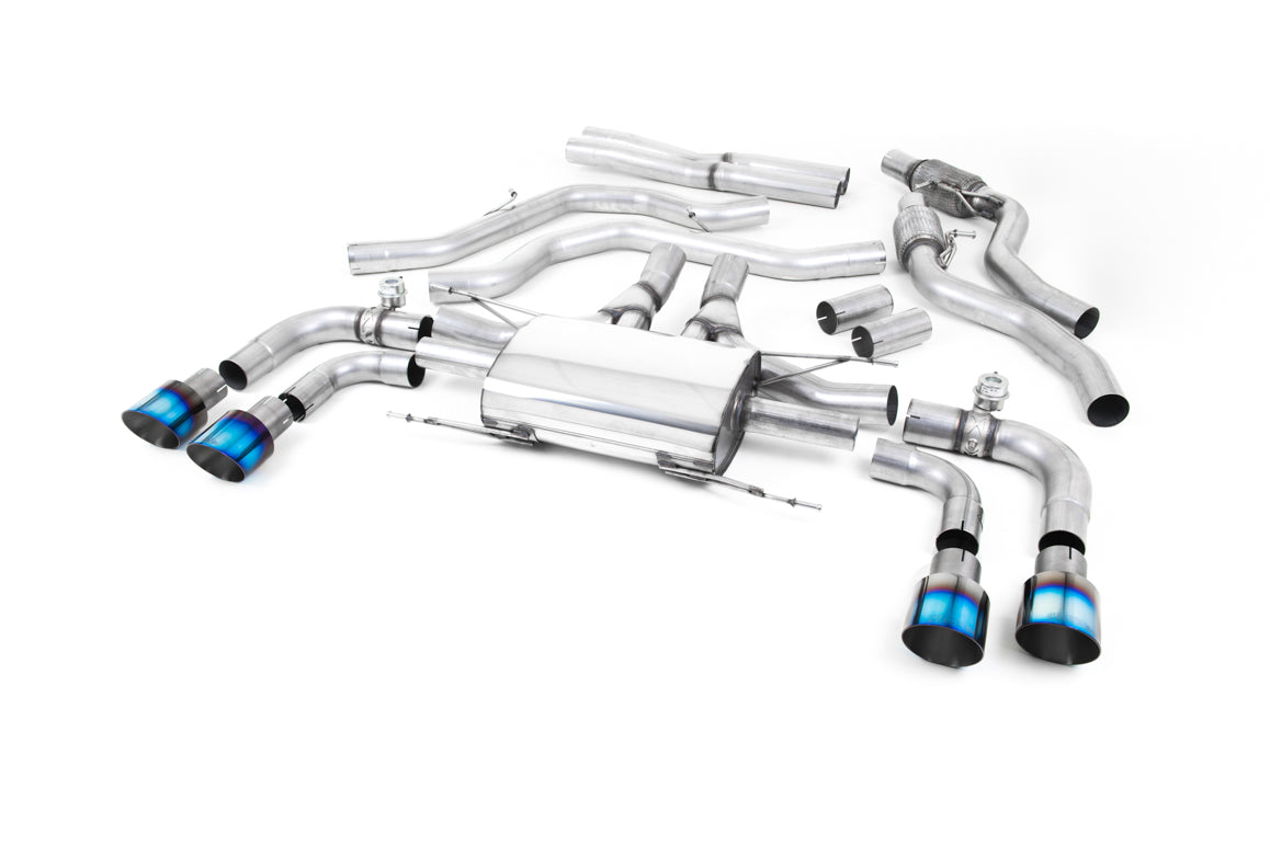 Milltek Cat Back Valved Exhaust Burnt for Alfa Romeo Giulia Quadrifoglio