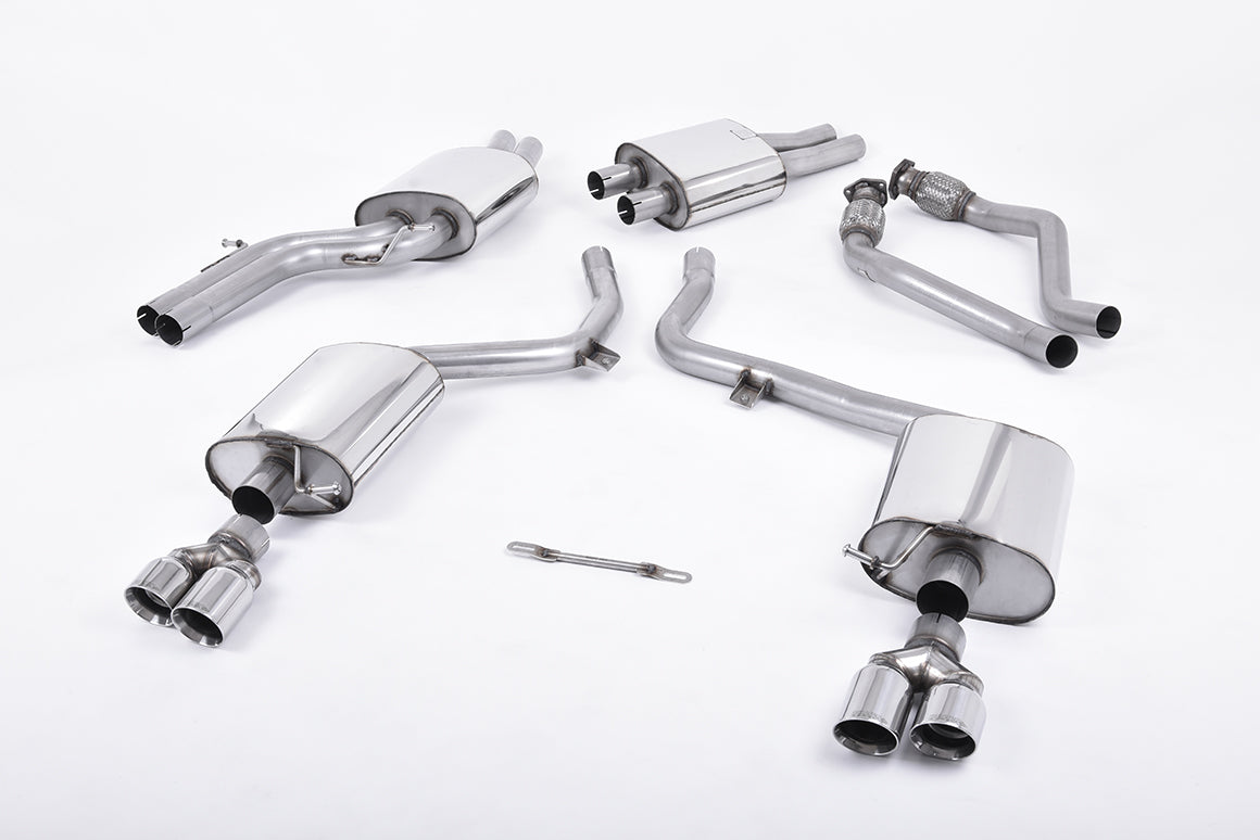 Milltek Cat Back Quad Exhaust Polished for Audi S4 B8 (09-12) EC Approved