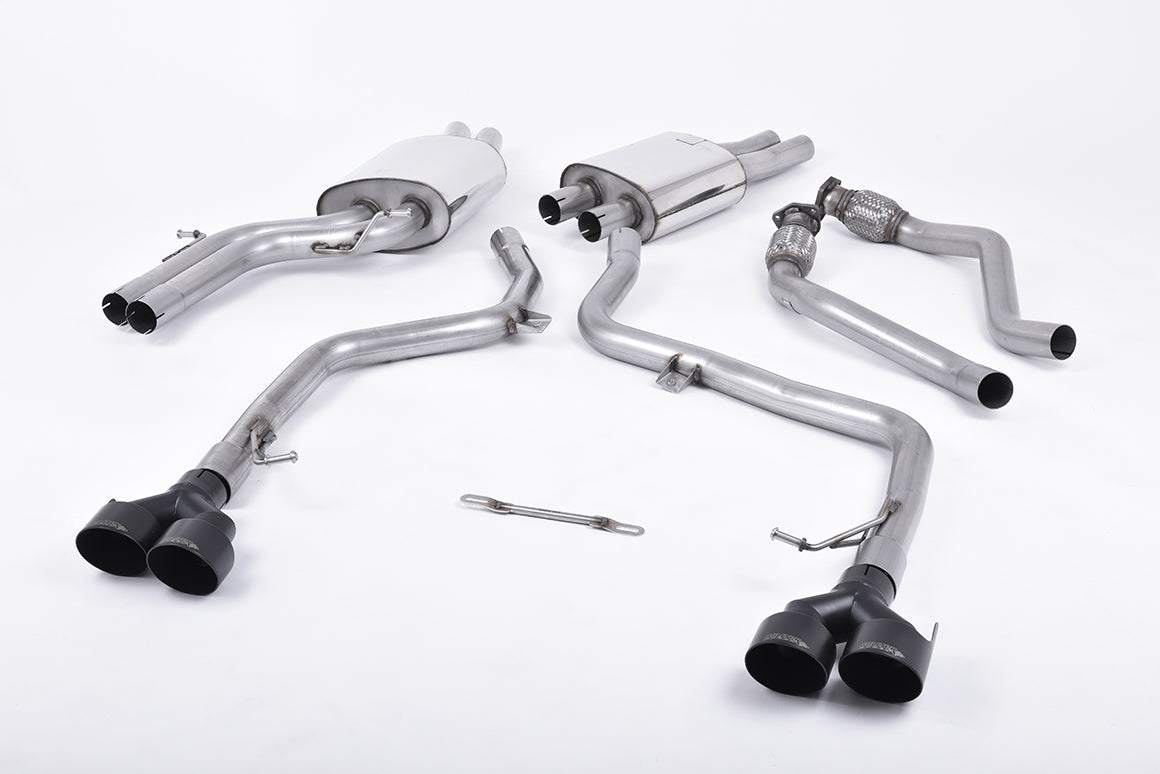 Milltek Cat Back Quad Exhaust Black Race Version for Audi S4 B8.5 (12-16)