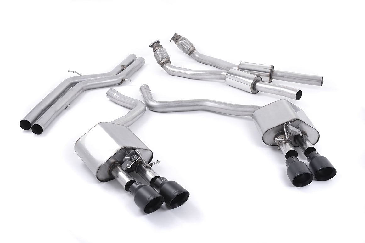 Milltek Non-Res Cat Back Exhaust Black Tips for Audi S7 (12-18)