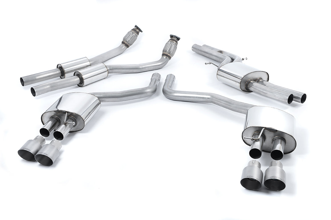 Milltek Resonated Cat Back Exhaust Titanium Tips for Audi S7 (12-18)