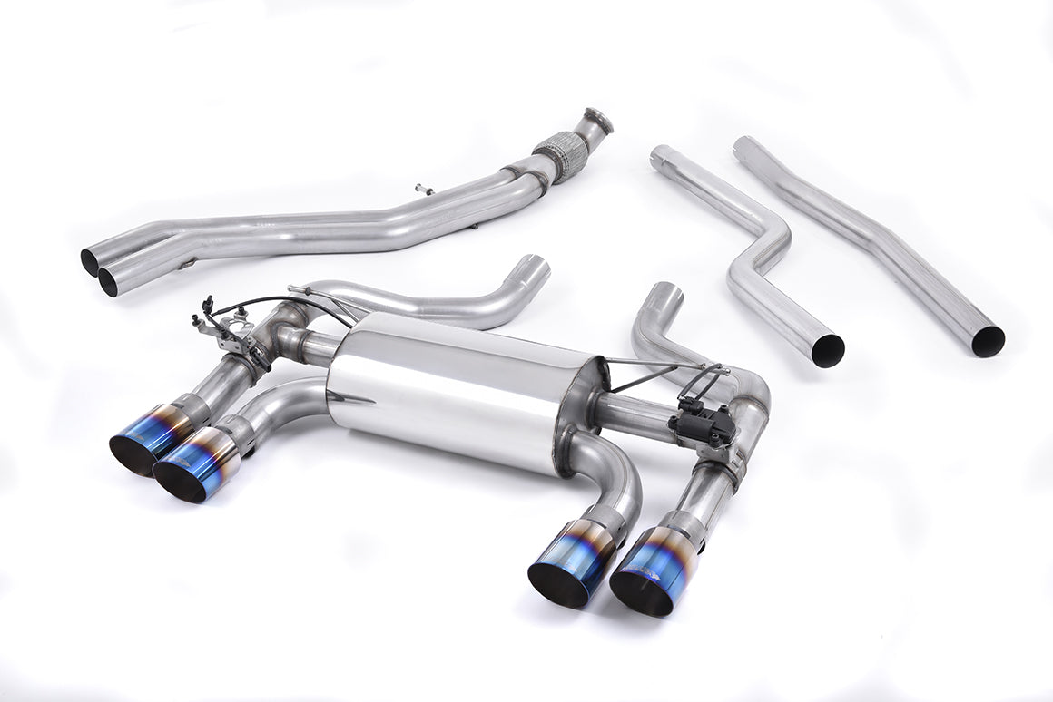 Milltek Cat Back Exhaust Burnt Titanium Tips for BMW M2 Coupe F87 (16-18)