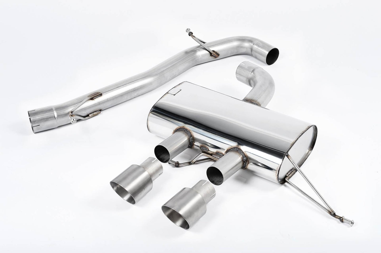 Milltek Non-Res Cat Back Race Exhaust Black Tips for VW Golf R Mk6 (09-13)
