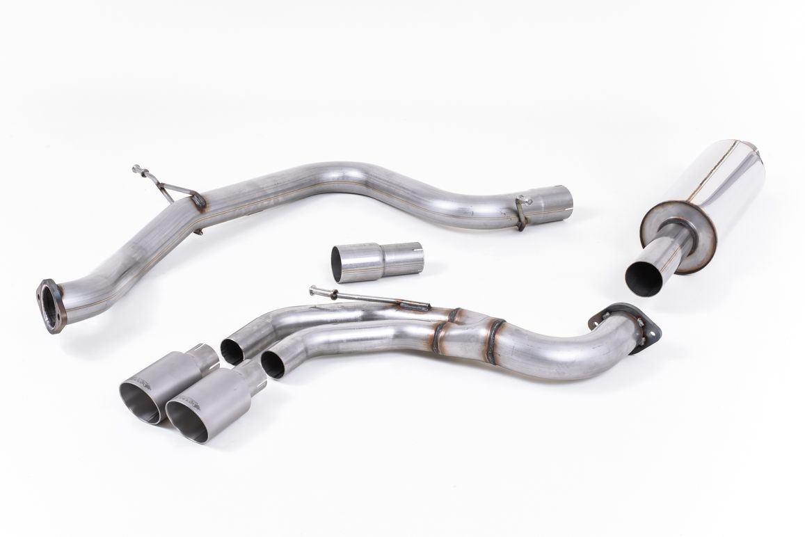 Milltek Resonated Cat Back Exhaust Black Tips for VW Golf Mk7 GTD (13-22)