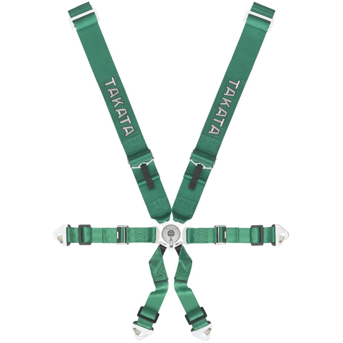 Takata Race 3x2 Snap-on 6 Point Harness - Green (FIA Approved)