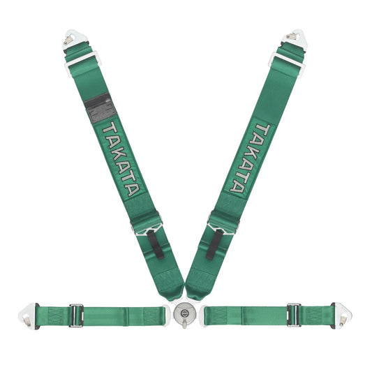 Takata Race 4 Snap-on 4 Point Harness - Green (FIA Approved)