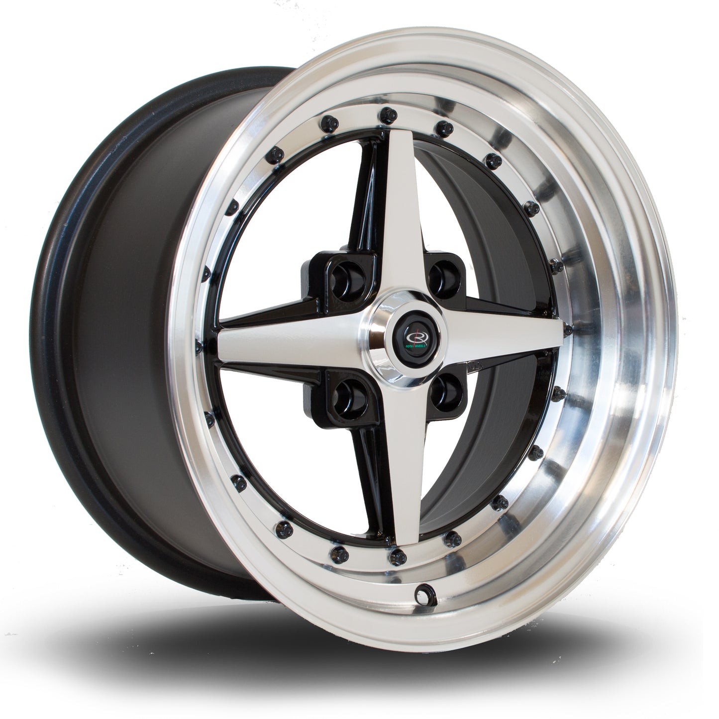 Rota Zero Alloy Wheels - 15x8 | 4x100 | ET10 | Gloss Black/Polished Face