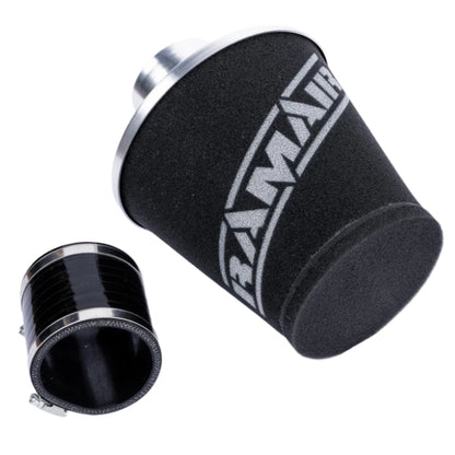 Ramair Medium Foam Filter Aluminium Base 70mm Silver with Silicone Coupler