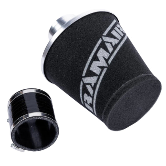 Ramair Medium Foam Filter Aluminium Base 70mm Silver with Silicone Coupler