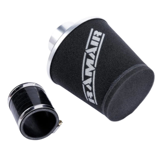 Ramair Small Foam Filter Aluminium Base 70mm Silver with Silicone Coupler