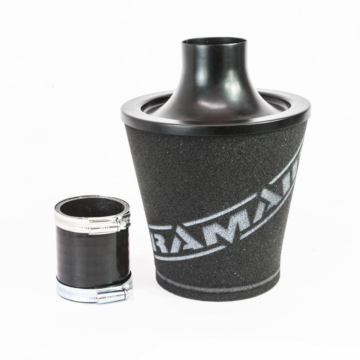Ramair Medium Foam Filter Aluminium Base 70mm Black with Silicone Coupler