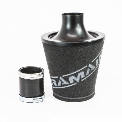 Ramair Medium Foam Filter Aluminium Base 70mm Black with Silicone Coupler