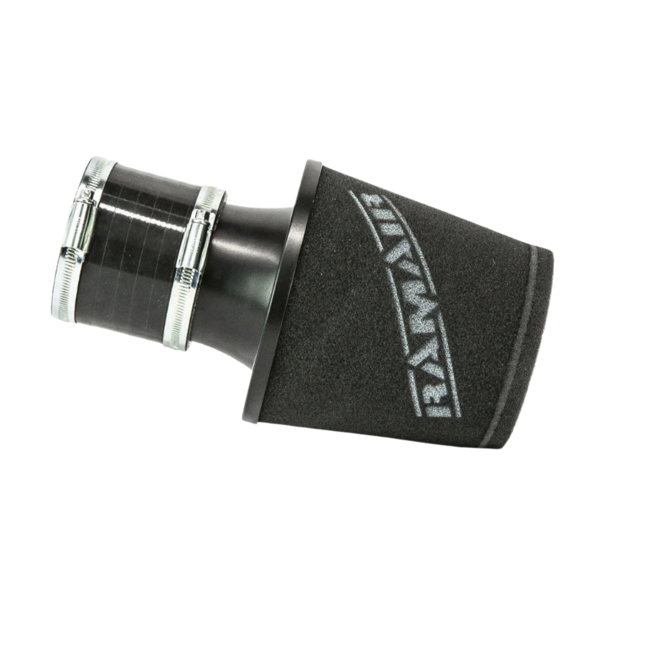 Ramair Small Foam Filter Aluminium Base 80mm Black with Silicone Coupler