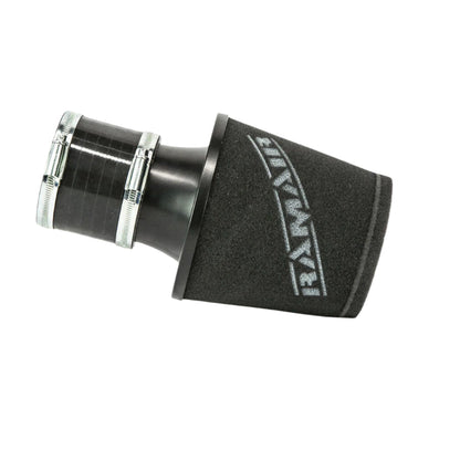 Ramair Small Foam Filter Aluminium Base 80mm Black with Silicone Coupler