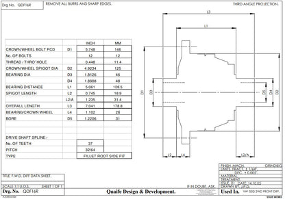Quaife ATB LSD Differential for Skoda Octavia VRS 2.0 (02Q)