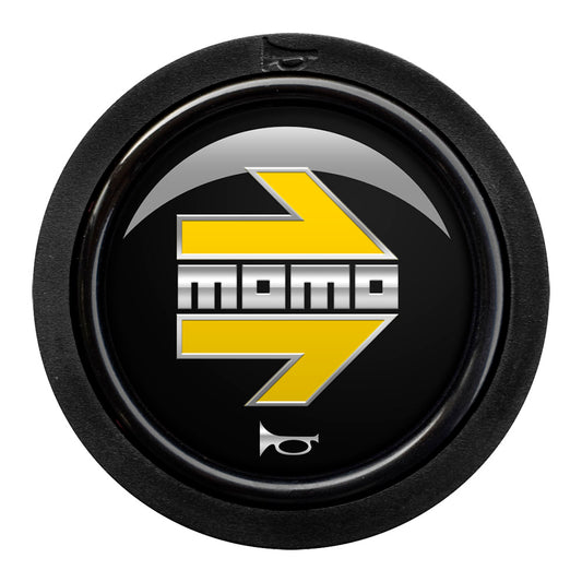 MOMO Standard 1 Contact Horn Button - MOMO Arrow Gloss Black/Yellow