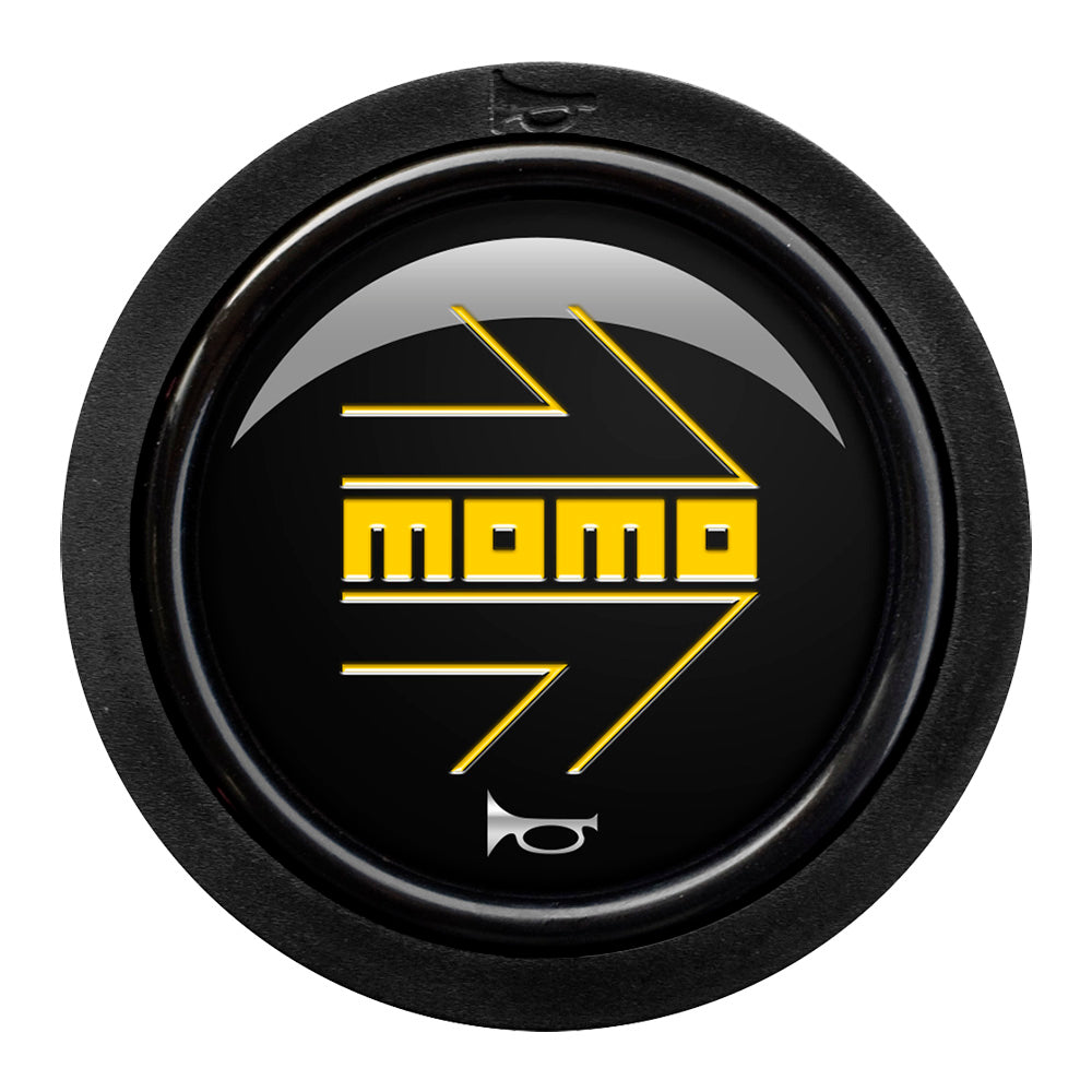 MOMO Standard 2 Contact Horn Button - MOMO Arrow Gloss Black/Yellow