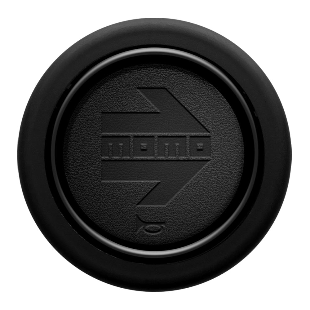 MOMO Standard 2 Contact Horn Button - MOMO Arrow Embossed Black Leather