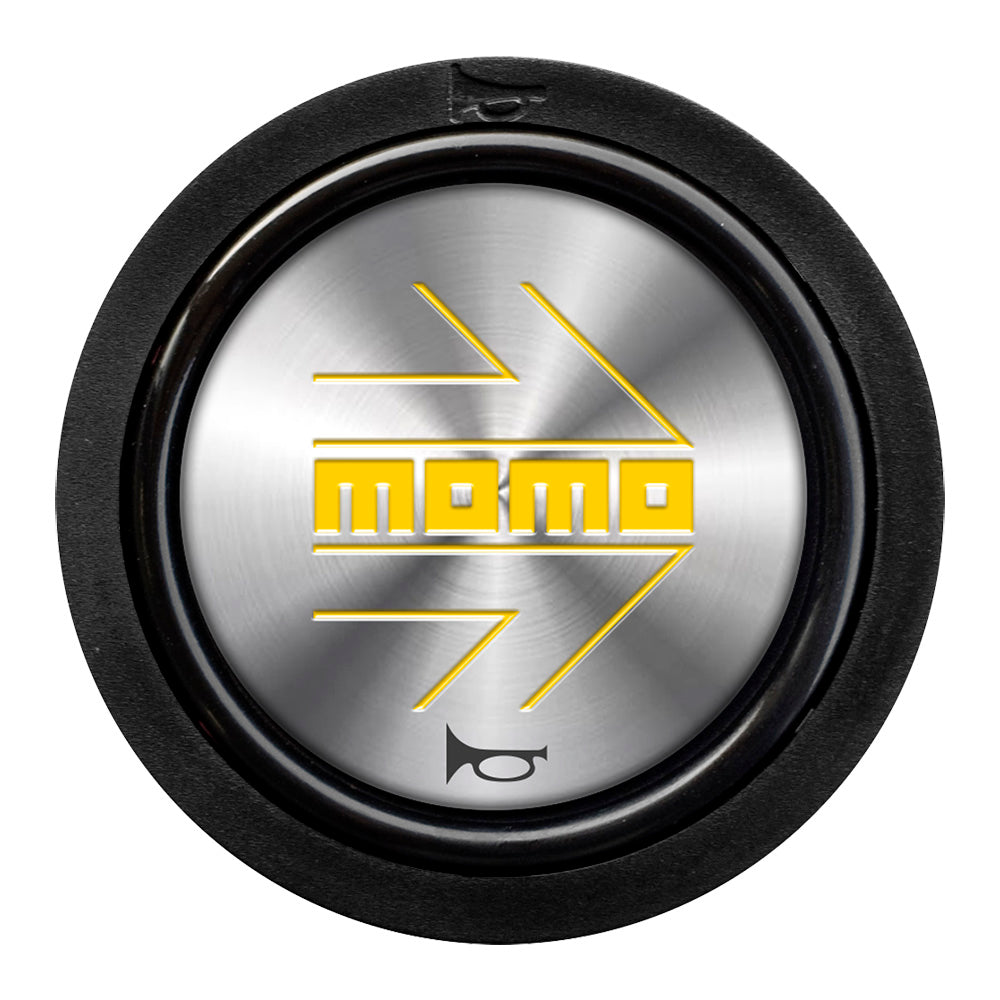 MOMO 2 Contact Horn Button - MOMO Arrow Silver/Yellow