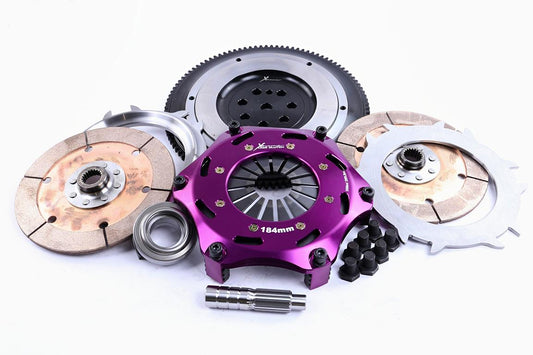 Xtreme Performance - 184mm Rigid Ceramic Twin Plate Clutch Kit Incl Flywheel 1220Nm - Mitsubishi Lancer EVO I (CD9A) (92-93)