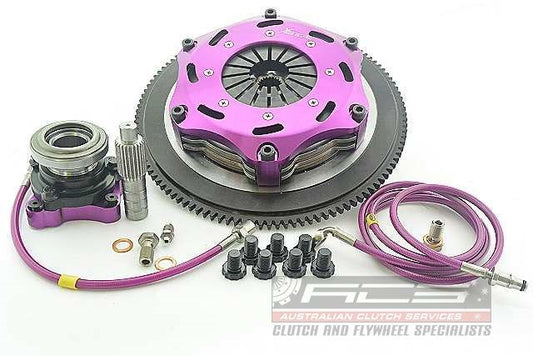 Xtreme Performance - 184mm Rigid Ceramic Twin Plate Clutch Kit Incl Flywheel & CSC 1220Nm - Mitsubishi Lancer EVO VIII - FQ-300 (CT9A) (03-04)