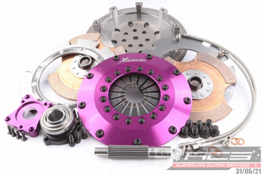 Xtreme Performance - 200mm Rigid Ceramic Twin Plate Clutch Kit Incl Flywheel & CSC 1200Nm - Mitsubishi Lancer EVO IV (CN9A) (96-97)