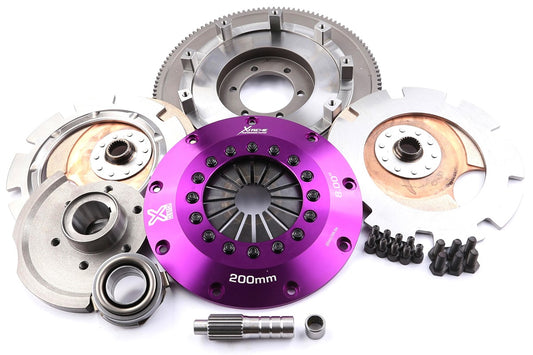 Xtreme Performance - 200mm Rigid Ceramic Twin Plate Clutch Kit Incl Flywheel 1200Nm - Mazda RX-7 1.3 Turbo (FC3S. FC1031) (87-89)