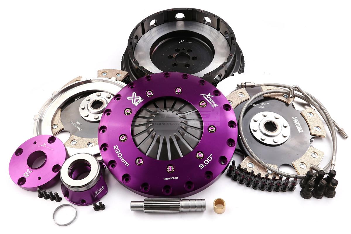 Xtreme Performance - 230mm Rigid Ceramic Twin Plate Clutch Kit Incl Flywheel & CSC 1800Nm - Nissan Skyline R34 (08-99)