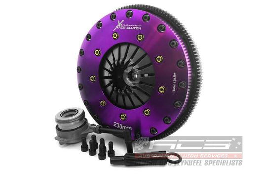 Xtreme Performance - 230mm Rigid Ceramic Twin Plate Clutch Kit Incl Flywheel & CSC 1800Nm (8 bolts) - Volkswagen Golf Gen. VII (13-20)