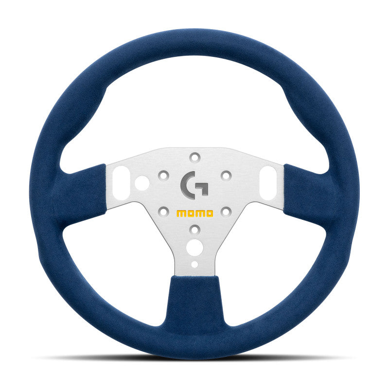 MOMO x Logitech GT 320 Sim Steering Wheel - Silver Spoke/Blue Microfibre
